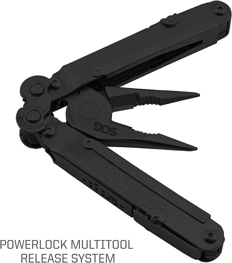 SOG PowerLock Multi-Tool with EOD Crimper, 18 Specialty Tools, Black Stainless Steel - Image 3